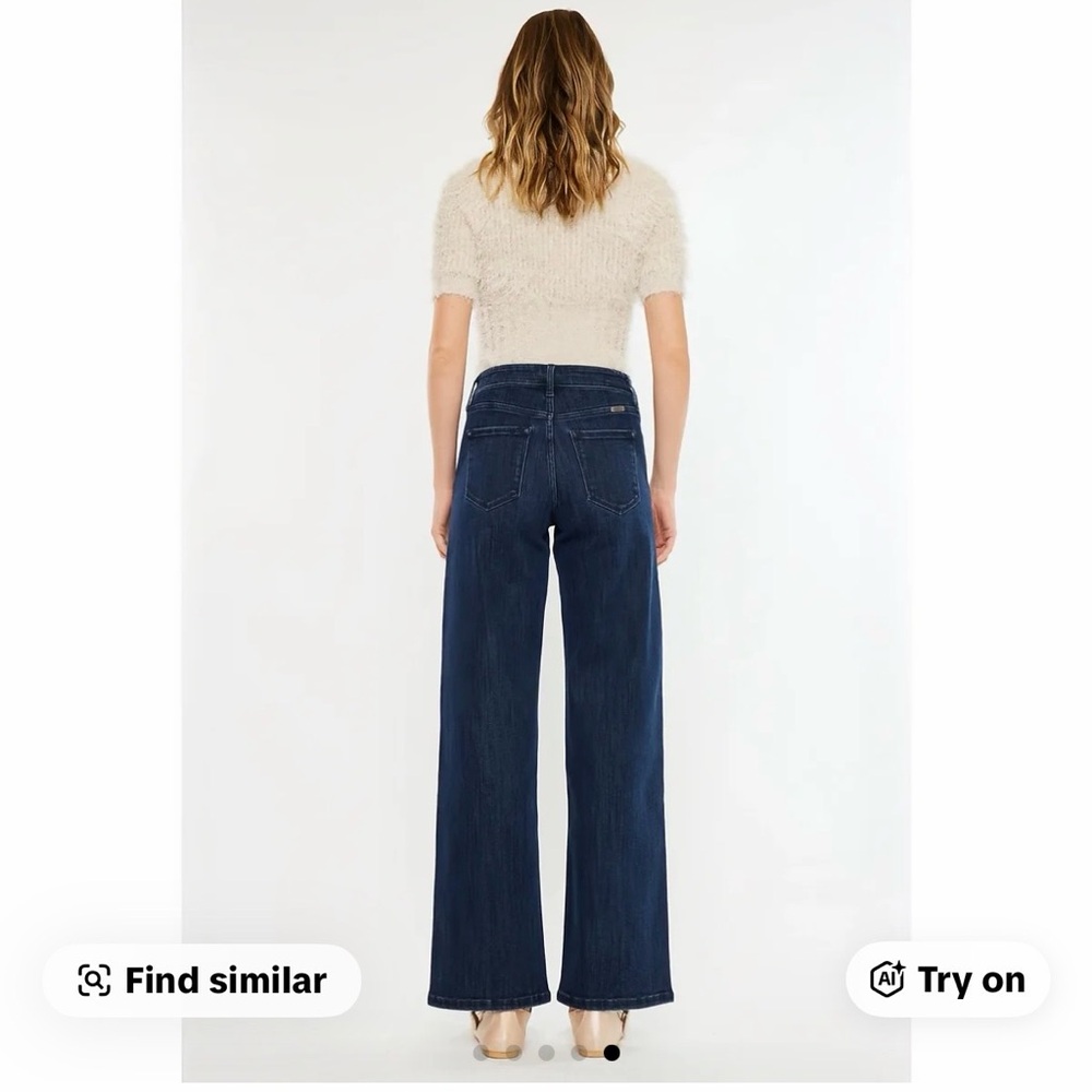 Kancan Norie Essentials High Rise Wide Leg Jeans View 3
